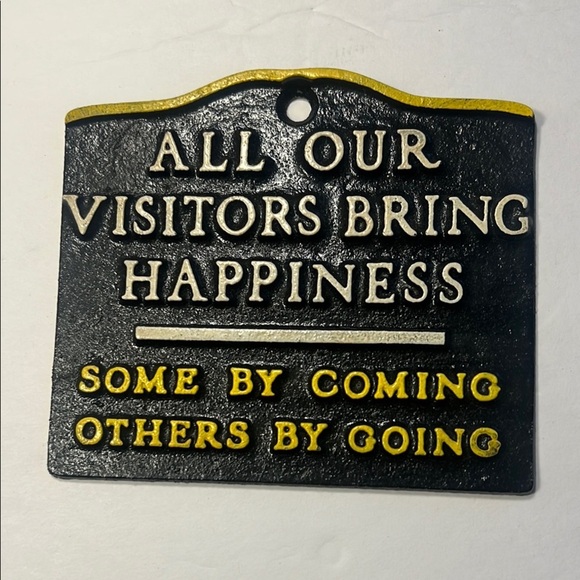 Vintage Black and Yellow Decorative Sign - Picture 2 of 15